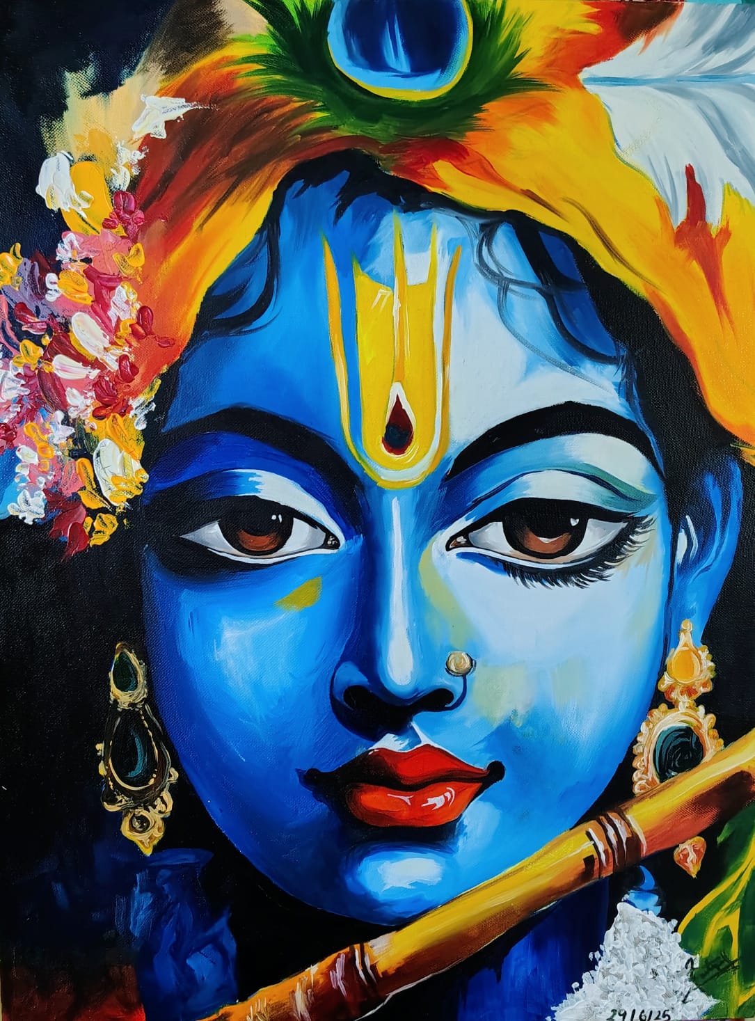 Lord Krishna Portrait on Canvas