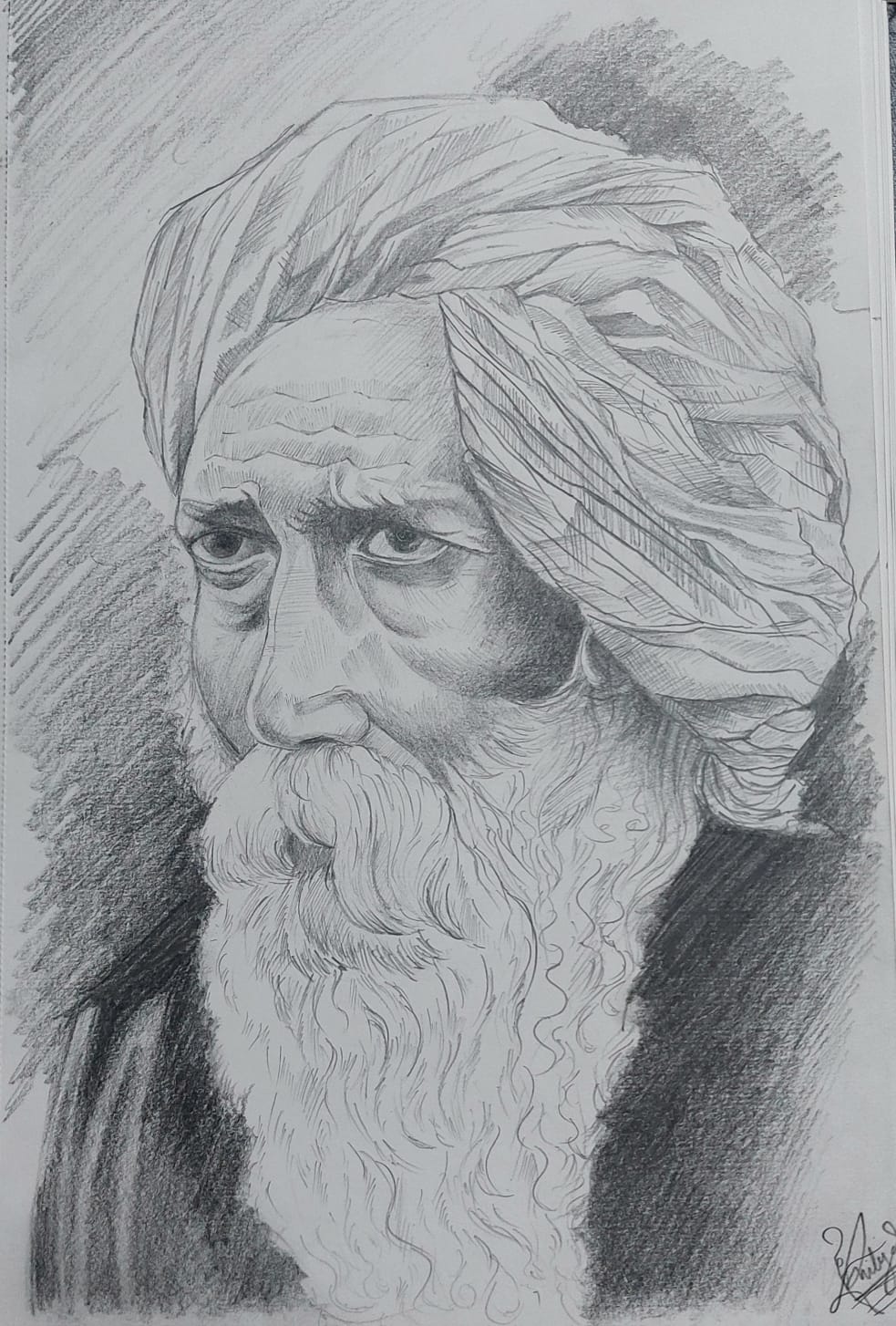Pencil Sketch - Elderly Man