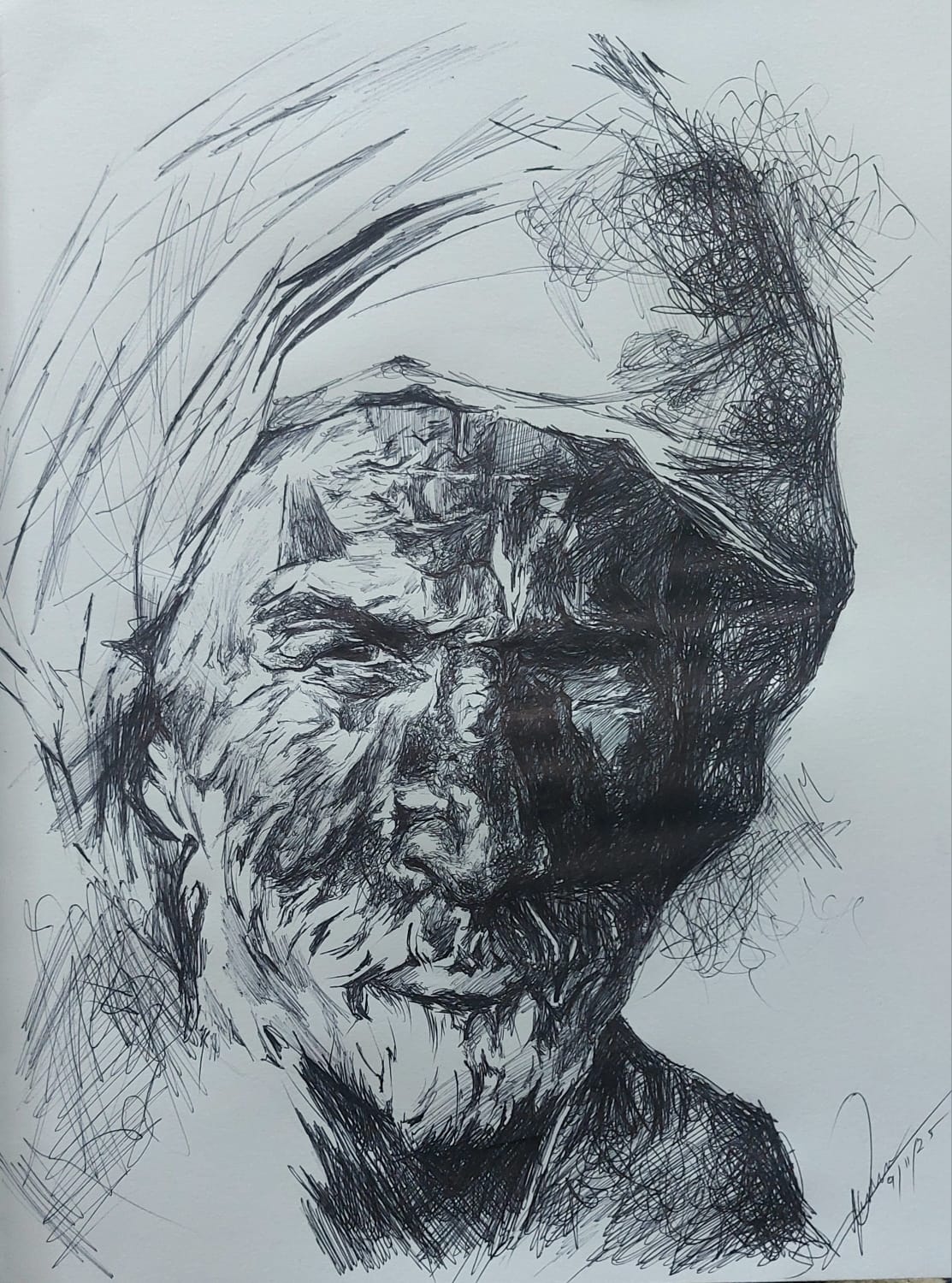 Pencil Sketch - Old Man