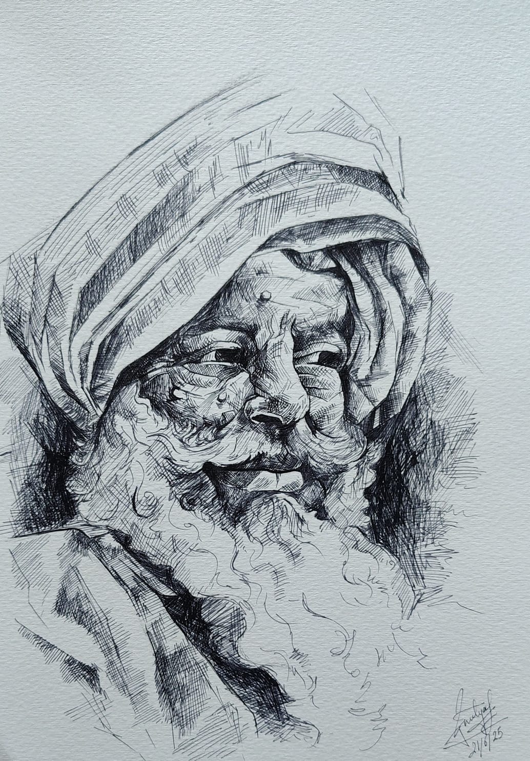Pen Sketch - Indian Man