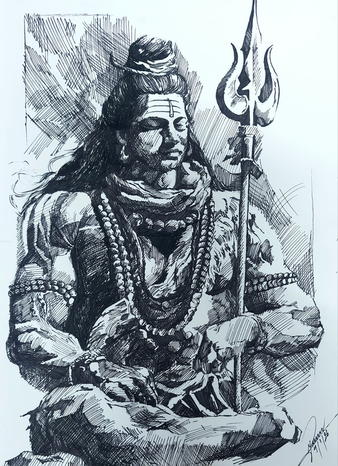 Pen Sketch - Lord Shiva